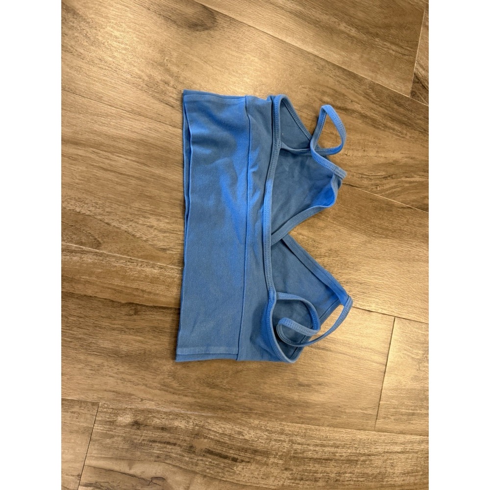 Los Angeles Apparel Sports Bra MEDIUM Blue Stretch Gym Yoga Cotton Spandex - Picture 8 of 8